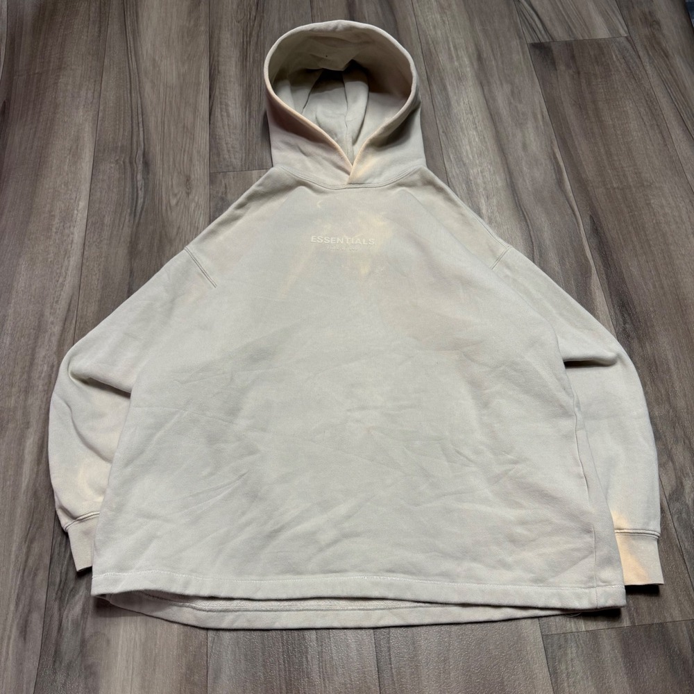 Fear of God Essentials Pullover Hoodie Tan Beige Cream Small FOG Streetwear
